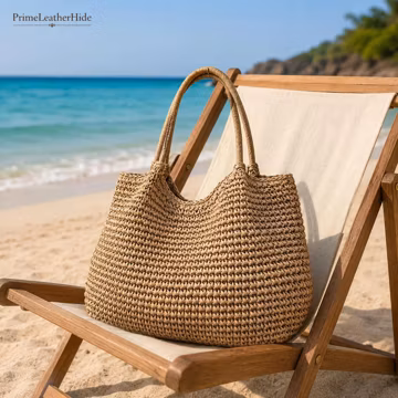 Raffia Tote Bag for Women, Large Woven Shoulder Handbag, Beach Shopper, Gift for her