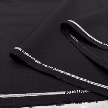 Black Wool Gabardine Fabric For Dress-Pants-Jackets-Suits-Tailoring Material (59"/150 cm Wide)