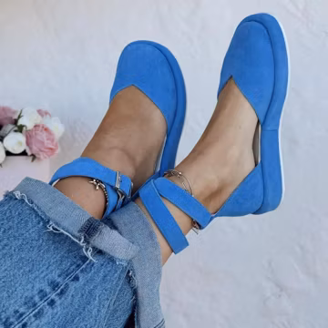 Comfortable Women Summer Sandals, Handmade Suede Flat Leather Shoes with Ankle Strap, Custom Color Walking Sandals