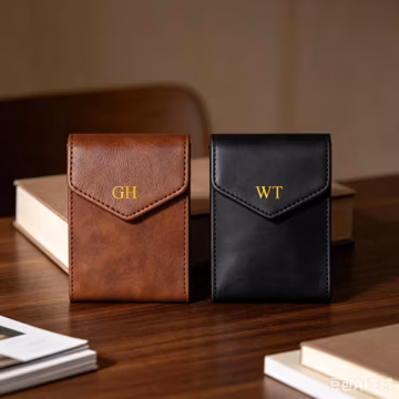 Personalized Leather Cash Wallet, Minimalist Vertical Wallet, Magnetic Closure, Handmade Minimalist Wallet, Gift for him
