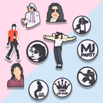 11 Pcs Pop Star Dance Shoe Charms Set – Music Theme Clog Charms, Retro Dance Style PVC Shoe Accessories, Cute Charms for Clogs