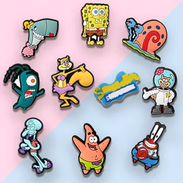 10 Pcs Cute Cartoon Sea Shoe Charms Set, Colorful PVC Clog Charms, Fun Ocean Character Shoe Accessories for Kids & Adults