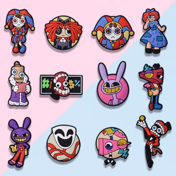 12 Pcs Spooky Cartoon Shoe Charms Set PVC Clog Accessories Creepy Cute Character Charms for Kids Teens and Horror Fans