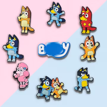 9 Pcs Cute Cartoon Dog Shoe Charms Set, PVC Clog Charms for Kids, Funny Puppy Shoe Accessories, Gifts for Boys Girls