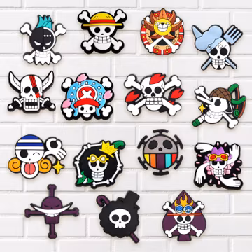 Anime Shoe Charms, Pirate, Ocean adventure anime Shoe Charms– Fun, Colorful Charms for Shoes, Bags, Bracelets and Clogs, Anime Gift for Fans