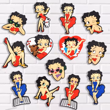 Cartoon Girl Shoe Charms, Pretty Girls Accessories for Shoes Clogs Sandals Bracelets and Bags Gift for Party Holiday