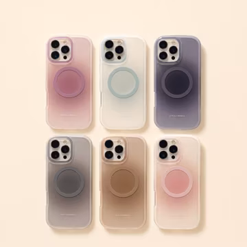 Gradient MagSafe iPhone Case – Clear Transparent Sides Protective Cover, Pastel Ombre Aesthetic Phone Case, Wireless Charging Compatible