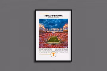 Neyland Stadium Print | Tenessee Volunteers Poster | Neyland Stadium Poster | Collage Football | Printable Wall Art | Vintage NFL Print