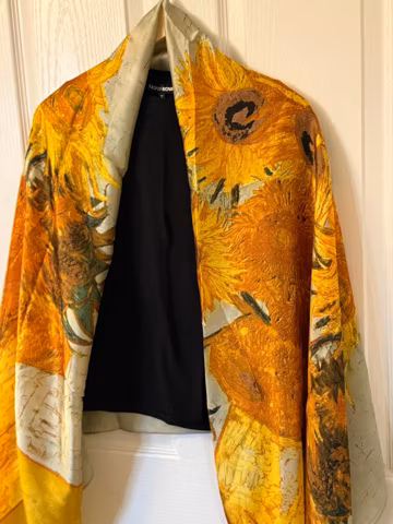 Sunflowers Silk Scarf – Van Gogh Inspired Art Wrap