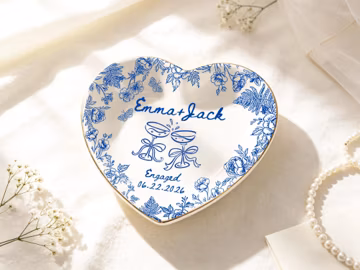Custom Engagement Ring Dish, Personalized Wedding Ring Dish, Engagement Gifts, Gift For Bride
