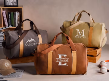 Personalized Canvas Duffel Bag, Embroidered men's Travel Overnight bag, Bachelor Party Favors, Custom Groomsmen Gifts, Gift for Him