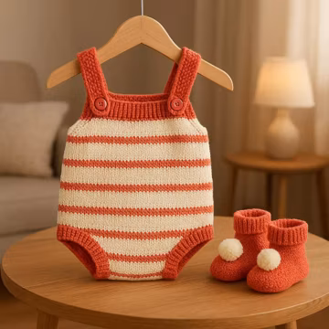 Newborn Romper Knitting Pattern PDF | Baby Onesie Knit | Easy DIY Project | Instant Download