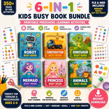 Busy Book Bundle Editable: Preschool Learning Activities (Canva Template)