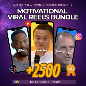 2500+ Viral Motivational Reels Bundle: Canva Templates, MRR + PLR