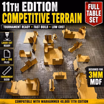 11th Edition Wargaming Terrain Set | Laser Cut MDF - DXF SVG Files (Digital Download)