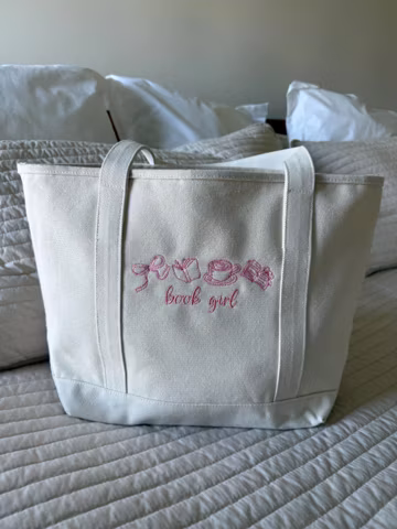 Book Girl Tote Bag | Personalized Book Lover Gift |