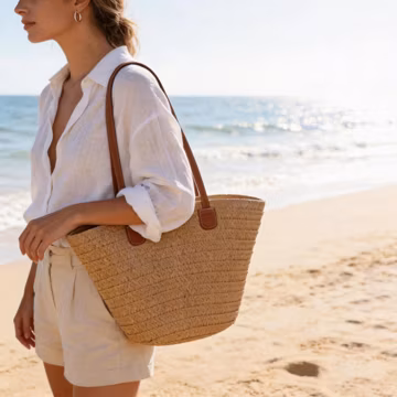 Handmade Straw Bag | Summer Raffia Tote Hand Bag | Beach Vacation Purse