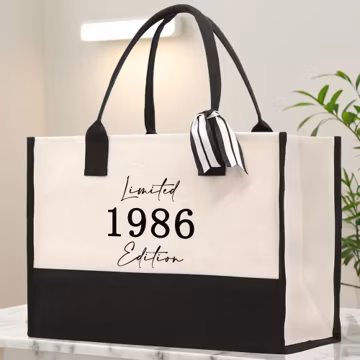 1986 Limited Edition Tote Bag, 40th Birthday Gift for Woman