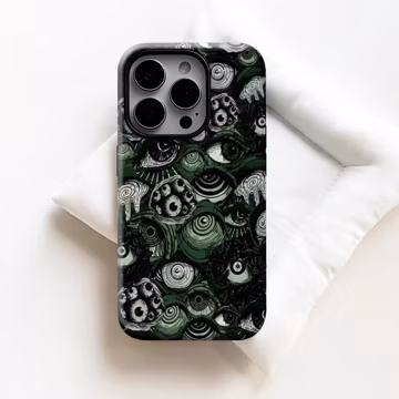 Dark green dense eyeballs Phone Case,Horror Gore Eyeballs,Dark Fantasy, Halloween Macabre Art,iPhone17 16 15 14 13 12 11,Samsung S25 S24 S20