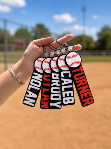 Personalized Baseball Bag Tag, Custom Name Keychain, Kids Sports Backpack Tag, Personalized Team Gift Idea, Sports keychain, Back to School