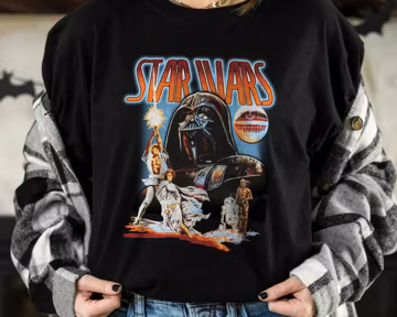 Vintage Star Wars Graphic Darth Vader Leia Luke Skywalker Shirt, Unisex T-shirt Family Birthday Gift Adult Kid Toddler Tee, Galaxy's Edge