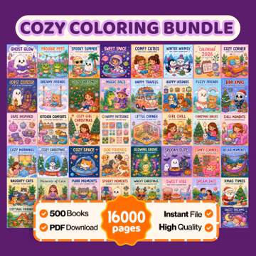 Cozy Coloring Book Ultimate Bundle | 16,000+ Pages (Digital Download)