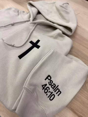 Christian Embroidered Hoodie, Custom Embroidered Bible Verse On The Sleeve Sweatshirt, Christian Sweater, Custom Faith Sweatshirt