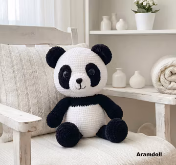 Crochet Panda Pattern, Panda Bear Amigurumi PDF, Plush Toy , Kawaii