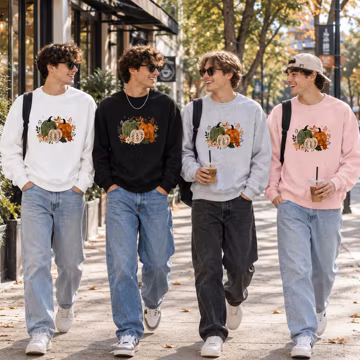 Cute Pumpkin Fall Sweatshirt, Cozy Autumn Crewneck Sweater, Matching Bestie Thanksgiving Clothing, Trendy Women Gift, GIFT 2026