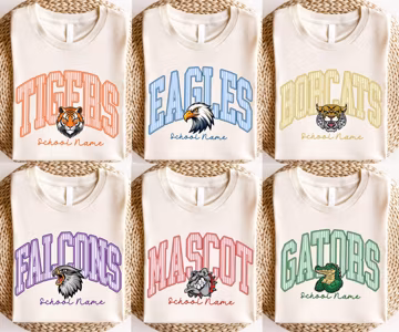 Personalized School Spirit Shirt, Custom Mascot Team Tee, Game Day Shirt, School Spirit Wear, School Pride Sport Fan Gift