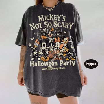 Retro Mickey's Not So Scary Halloween Party 2026 Skeleton Comfort Colors Shirt, Disney Halloween Shirt, 2026 Halloween Disney Family Shirt