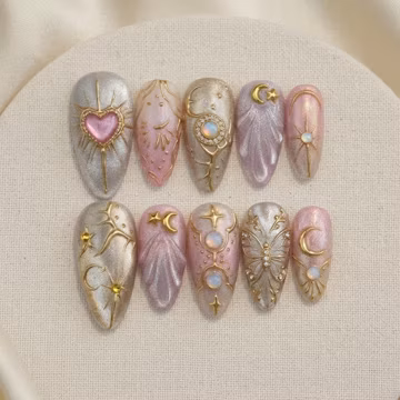 Handmade Gel Press On Nails: Custom Faux Acrylic Nails