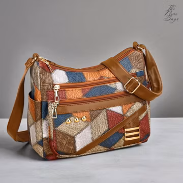 Colorful PU Leather Crossbody Bag: Women's Zipper Shoulder Purse