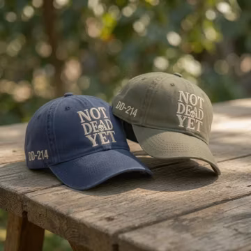 DD214 Side Patch Hat, Embroidered Not Dead Yet Cap, Funny Military Veteran Statement Hat, Retired Soldier Gift, Tactical Vintage Wear