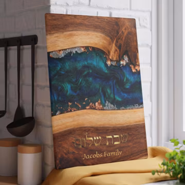 Personalized Glass Cutting Board Epoxy River Resin Printed, Chopping Board Couples Wedding Gift, Glass Charcuterie Board