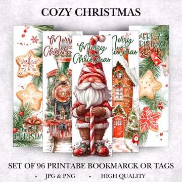 Christmas Bookmark, Cozy Winter Bookmark Set Printable, Winter Bookmark Set, Gift For Readers, Gift For Book Lovers, Cozy Winter Bookish