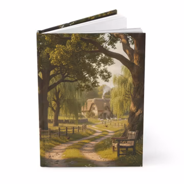 Cottage Scene Journal | Country Lane Hardcover Notebook, Gift for here