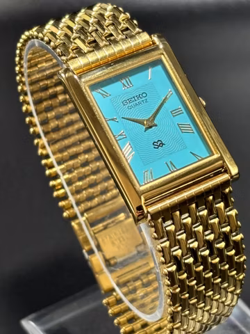Vintage Seiko Slim Tank Quartz Men's Wrist Watch – Golden Plated