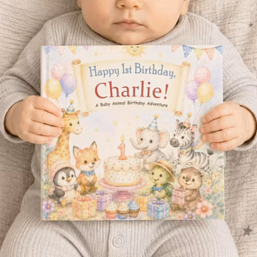 Personalized First Birthday Book, Custom Baby Name Storybook, 1st Birthday Keepsake Gift, Gift From Grandma Aunt Godmom, Boys Girls
