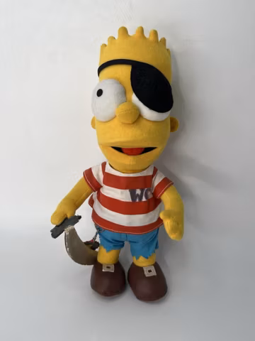 Bart Simpson Pirate Plush Eye Patch Sword-Matching keychain