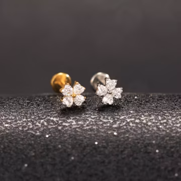 ASTM F-136 Implant Grade Titanium Clover Flat Back Stud Earrings