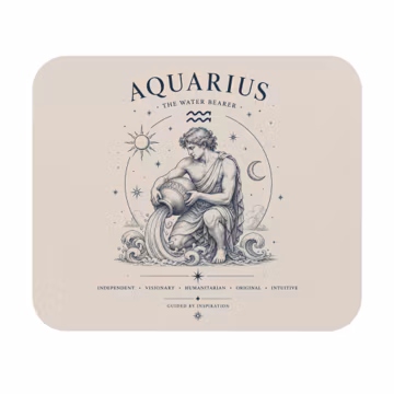 Aquarius The Water Bearer Mouse Pad | Zodiac Astrology Desk Mat