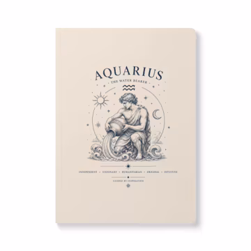 Aquarius Zodiac Illustration Journal | Softcover Astrology Notebook
