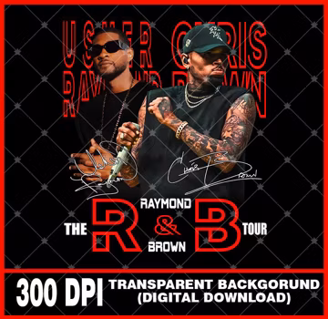 Usher Chris Brown R&B Tour 2026 PNG Design (Digital Download)