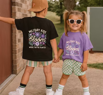 Military Kids Bloom Where They're Planted Shirt, Purple Up For Military Child, Month of the Military Child T-shirt, Month of Military Kid