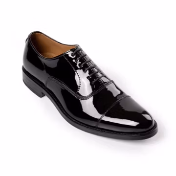 Black Patent Leather Oxford Shoes with Dark Red Sole – Men’s Formal Dress Shoes