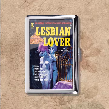 Lesbian Lover LGBTQ Retro Art Nouveau Vintage Metal Cigarette Case, Purse Joint Holder, Business Card ID Holder Wallet