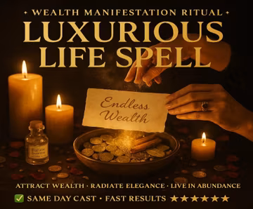LUXURIOUS LIFE SPELL, wealth spell, abundance ritual, prosperity energy, success manifestation, opportunity magnet
