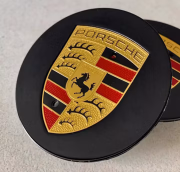 Set of 4 Wheel Center Caps for Porsche – 76mm 65mm Gloss Black Concave Hub Covers | OEM Style Fit for 911, Cayenne, Macan, Panamera