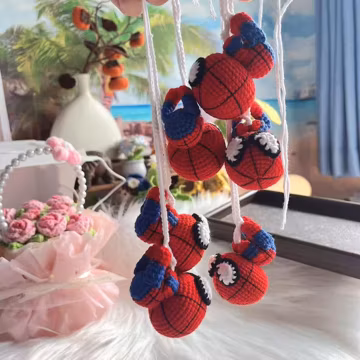 Spider-Man Keychain - Crochet Bag Charm, Superhero Gift, Marvel Fan Art